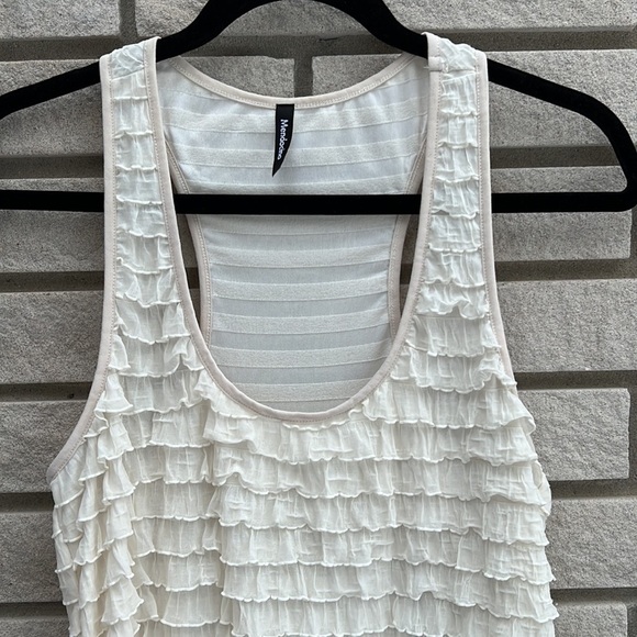 Mendocino Ruffle Tiered Racerback Mini Dress Sz L - Picture 3 of 8